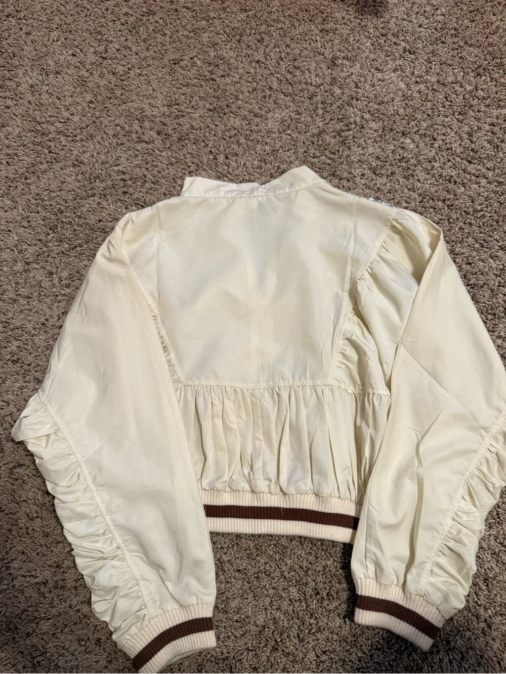 Joyfolie kids Cream Sequined Zip-Front jacket